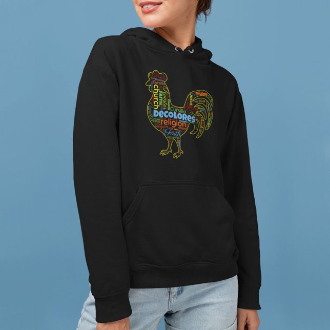 DeColores Cursillo Rooster Word Cloud  Hoodie (Creator Uploaded)