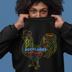 DeColores Cursillo Rooster Word Cloud Sweatshirt