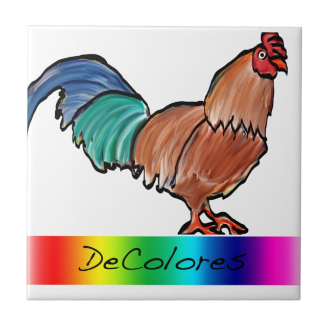 DeColores Rooster Ceramic Tile (Front)