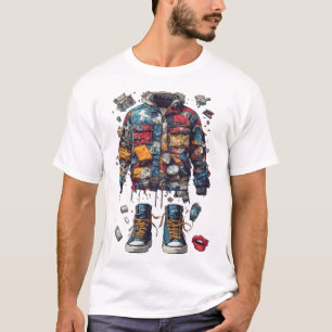 Deconstructed Collage Patchwork Jacket Sneakerhead T-Shirt