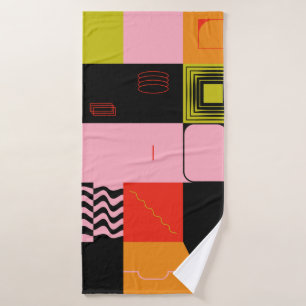 Deconstructed postmodern inspired artwork of abstr bath towel