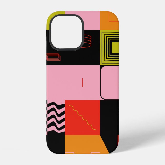 Deconstructed postmodern inspired artwork of abstr iPhone case (Back)