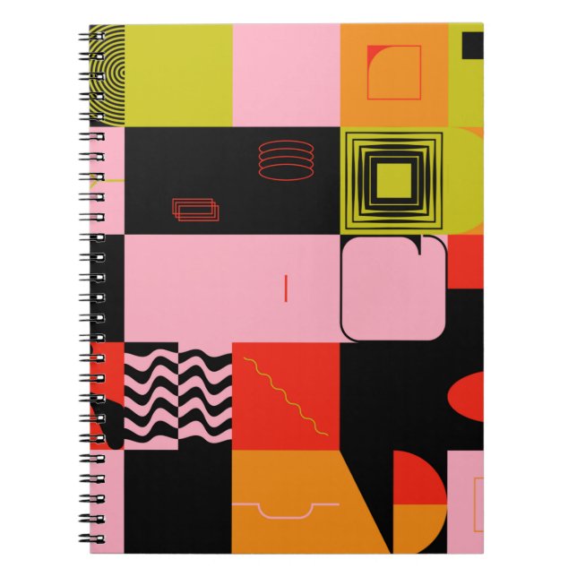 Deconstructed postmodern inspired artwork of abstr notebook (Front)