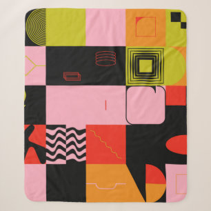 Deconstructed postmodern inspired artwork of abstr sherpa blanket