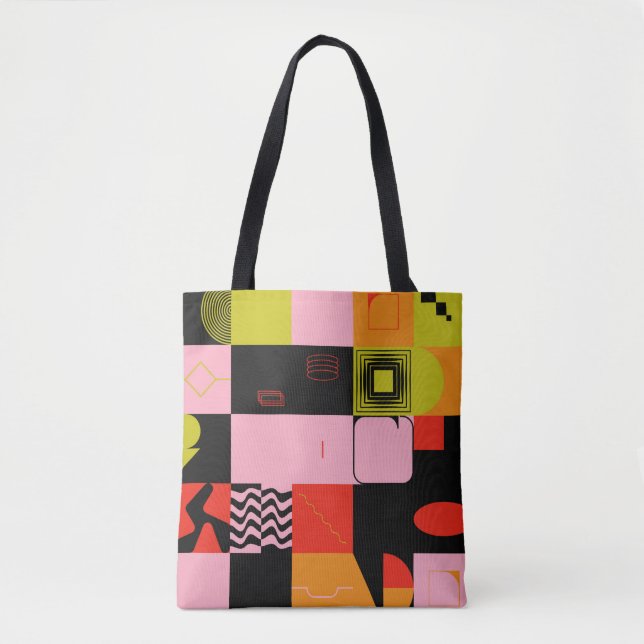 Deconstructed postmodern inspired artwork of abstr tote bag (Front)