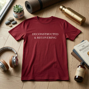 Deconstructed & Recovering Oversized Gym   Maroon T-Shirt