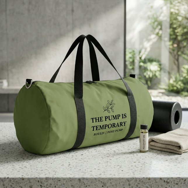 Deconstructed & Recovering Sage Green Duffel Bag  (Deconstructed & Recovering Sage Green Duffel Bag | Minimalist Gym Bag | Aesthetic Recovery Bag)