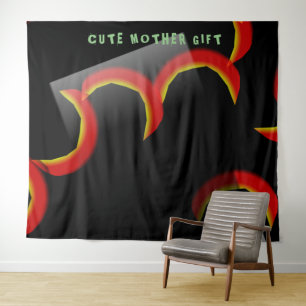 DECOR_Room_CUTE MOTHER GIFT_BLACK_RMDESIGNFLO55 Tapestry