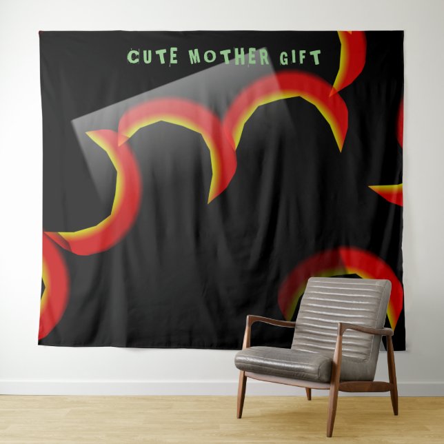 DECOR_Room_CUTE MOTHER GIFT_BLACK_RMDESIGNFLO55 Tapestry (In Situ (Horizontal))