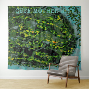 DECOR_Room_CUTE MOTHER GIFT_GREEN_RMDESIGNFLO55 Tapestry