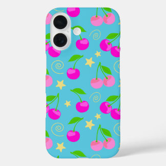 Decora Kei Cute Cherry Rainbow Pattern iPhone 16 Case
