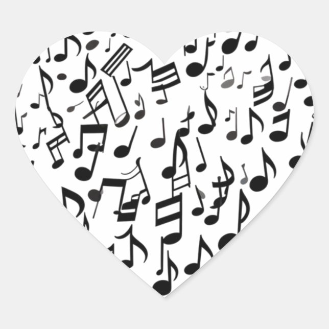 Decorate Everything with Musical Notes! Heart Sticker (Front)