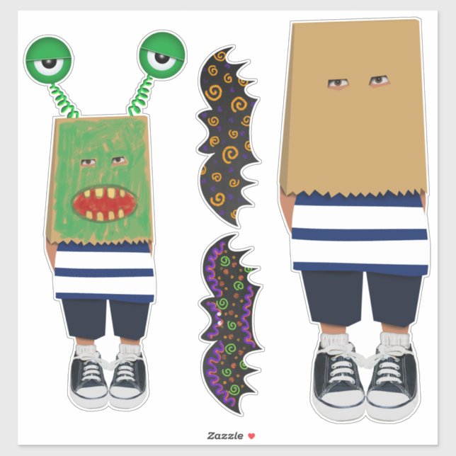 Decorate or Colour Kids Bag Mask for Halloween Cut (Sheet)