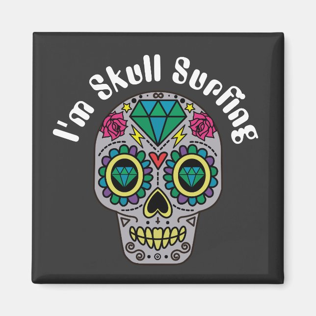Decorated Abstract Skull Magnet (Front)