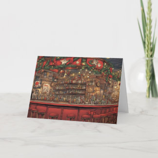 Decorated Bar at Christmas time customer  Card