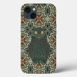 Decorated Burrowing Owl Golden Brown Earth Tones iPhone 13 Case