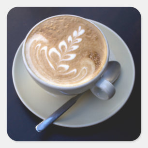 Decorated Cappuccino Square Sticker