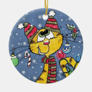 Decorated Cat-PURRfect Christmas Ceramic Tree Decoration
