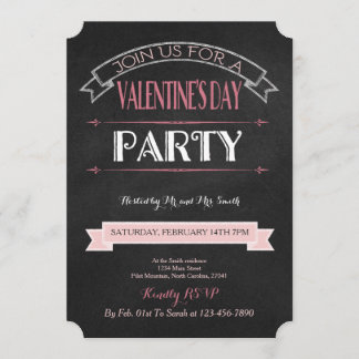 Decorated Chalkboard | Valentine Party Invitation