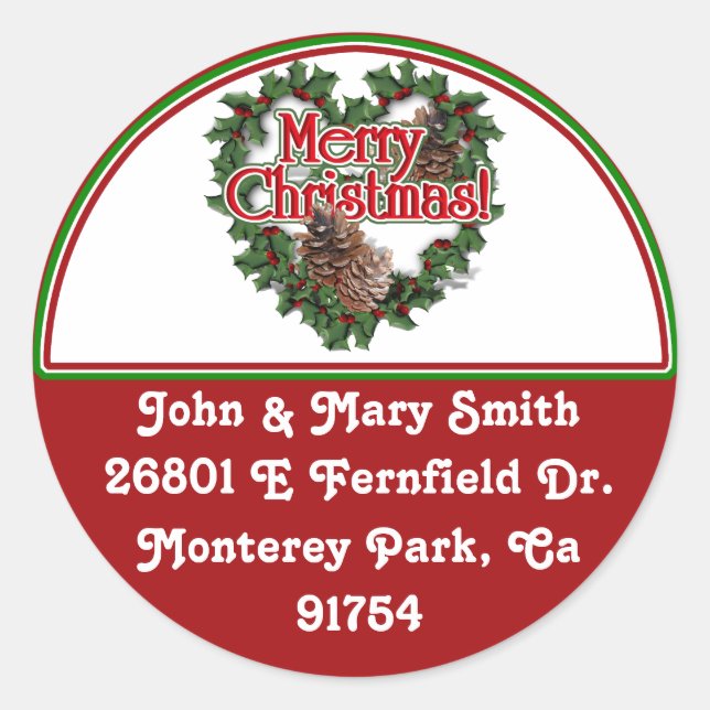 Decorated Christmas Address Label (Front)