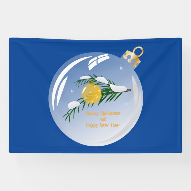 Decorated Christmas branch in bauble  Banner (Horizontal)
