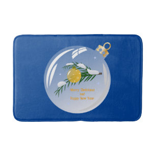 Decorated Christmas branch in bauble  Bath Mat