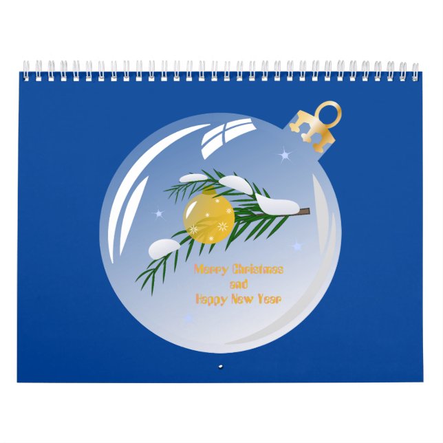 Decorated Christmas branch in bauble  Calendar (Cover)