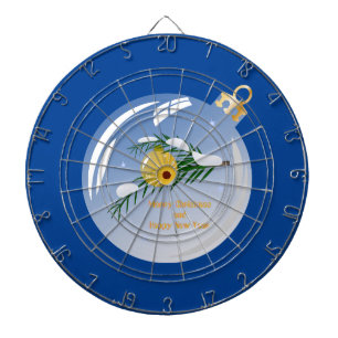 Decorated Christmas branch in bauble Dartboard