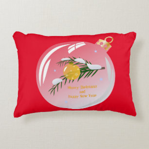 Decorated Christmas branch in bauble Decorative Cushion