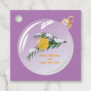 Decorated Christmas branch in bauble Favour Tags