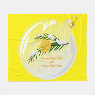 Decorated Christmas branch in bauble  Fleece Blanket