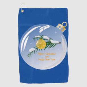 Decorated Christmas branch in bauble  Golf Towel