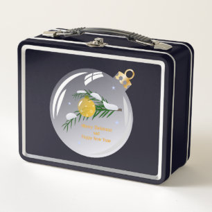 Decorated Christmas branch in bauble  Metal Lunch Box