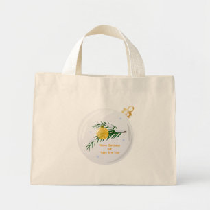 Decorated Christmas branch in bauble Mini Tote Bag