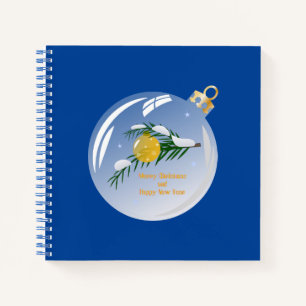 Decorated Christmas branch in bauble Notebook