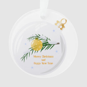 Decorated Christmas branch in bauble Ornament