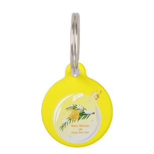Decorated Christmas branch in bauble  Pet Tag