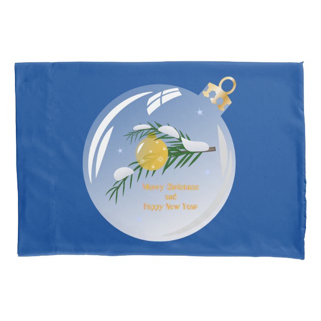 Decorated Christmas branch in bauble  Pillowcase (Front)