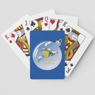 Decorated Christmas branch in bauble  Playing Cards
