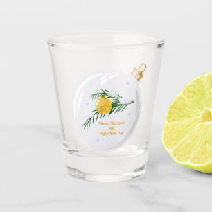 Decorated Christmas branch in bauble Shot Glass