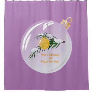 Decorated Christmas branch in bauble Shower Curtain