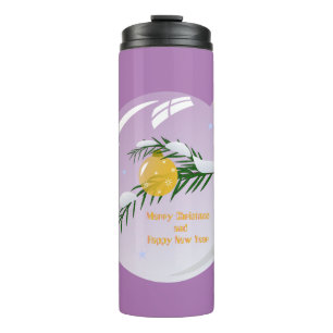 Decorated Christmas branch in bauble Thermal Tumbler