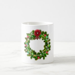 Decorated Christmas Festive Wreath Coffee Mug