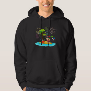 Decorated Christmas Palm Tree Tropical Xmas Coconu Hoodie