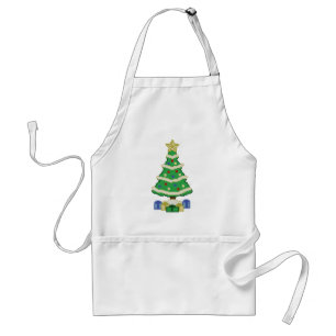 Decorated Christmas Tree 8bit Video Game Style Adu Standard Apron