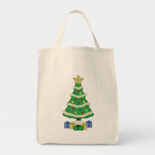 Decorated Christmas Tree 8bit Video Game Style Tot Tote Bag