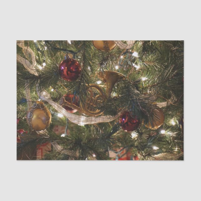 Decorated Christmas Tree Close Up Tissue Paper (Front)