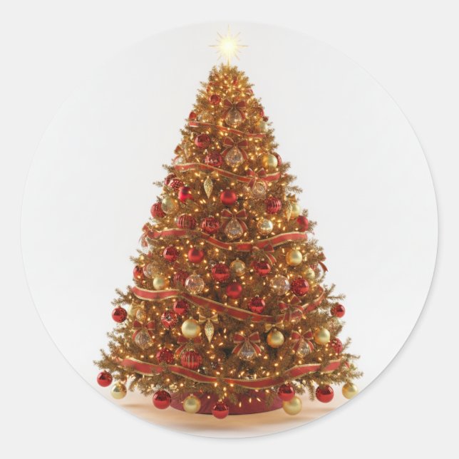Decorated Christmas Tree Designed Sticker  (Front)