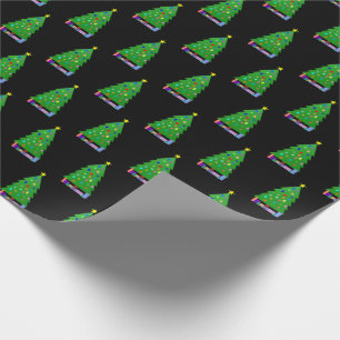 Decorated Christmas Tree + Gifts Wrapping Paper