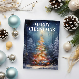 Decorated Christmas Tree  Holiday Card